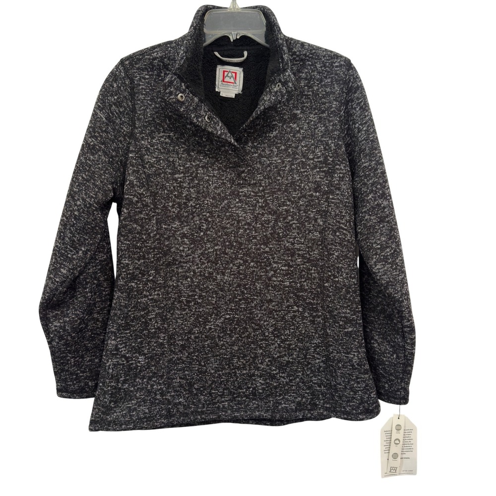 Avalanche NWT Pullover Sweater Black White Marled Sherpa Lined Gorpcore L